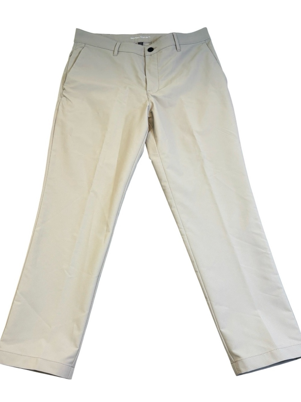 Banana Republic Men's Performance Commuter Pants 34x29 Beige Stretch EUC